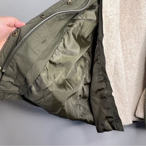 Ricki’s woman’s Fleece vest Winter Thick Long Parka Jacket Hooded green XS - Picture 13 of 16